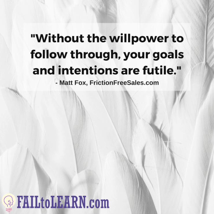 Without the willpower to follow through, your goals and intentions are futile. - Matt Fox